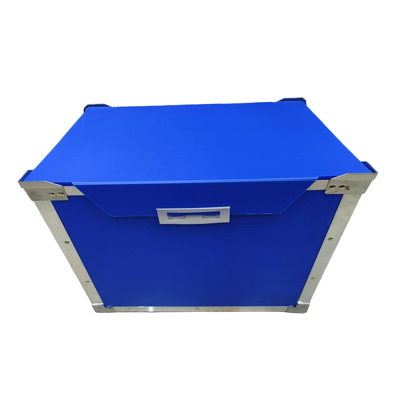 Aluminium Trim PP Corrugated Plastic Turnover Box cum Flip Lid