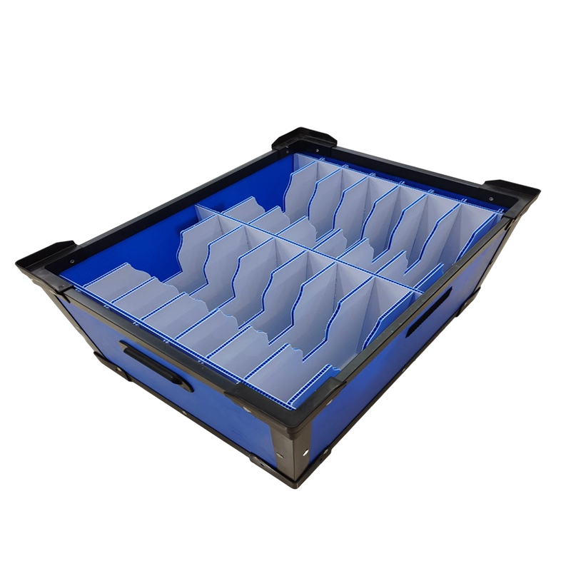Stackable PP Corrugated crate curva Slote dividentes
